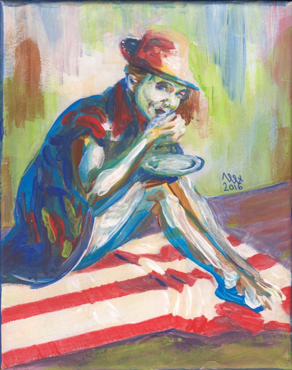 Debbie reynolds portrait, painting by Alessandro Bruno.