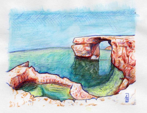 Azure Window 1, painting by Alessandro Bruno.