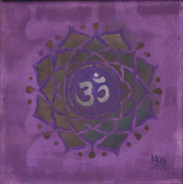 Crown Chakra painting by Alessandro Bruno. 2016, Egg tempera on canvas, 20cm by 20cm.