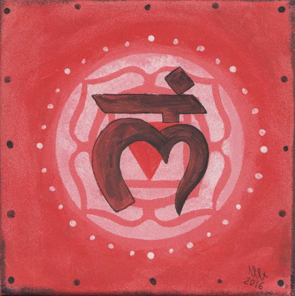 Root Chakra 02 painting by Alessandro Bruno. 2016, Egg tempera on canvas, 20cm by 20cm.