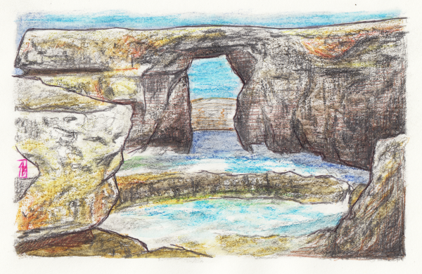 Azure Window 3, painting by Alessandro Bruno.